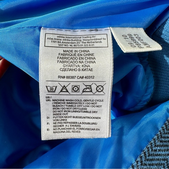 Adidas x David Beckham Blue Jacket Hoodie Elbow Patches Zip Front Size Medium - Picture 12 of 15